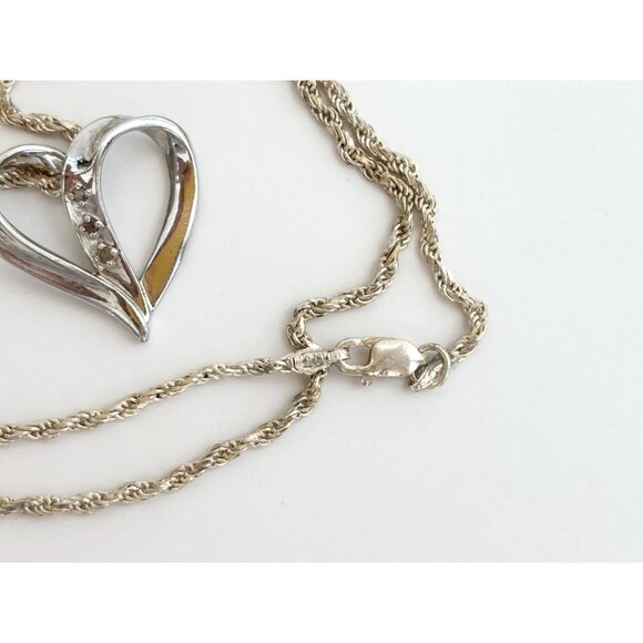 Heart CZ "My Daughter" Engraved Sterling Silver Vintage Pendant Necklace - 24" - Picture 9 of 11